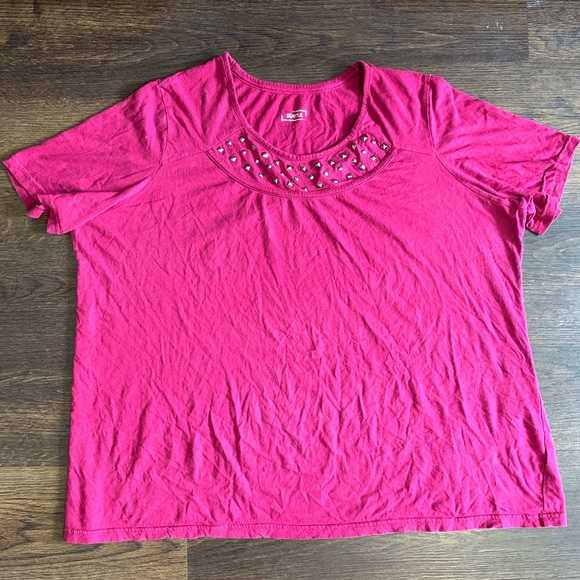 Seattle Purple studded short sleeve Blouse Size 2X - Picture 8 of 9